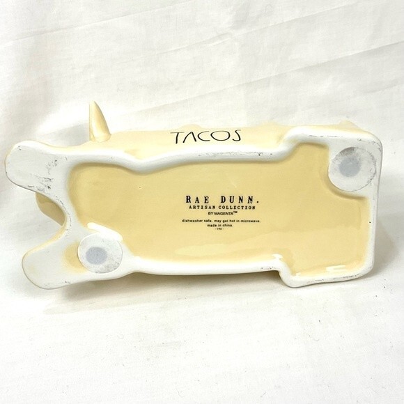 Rae Dunn Chihuahua Taco Holder Yellow Ceramic Dog Pup Puppy Taco Tuesday New - Picture 5 of 7